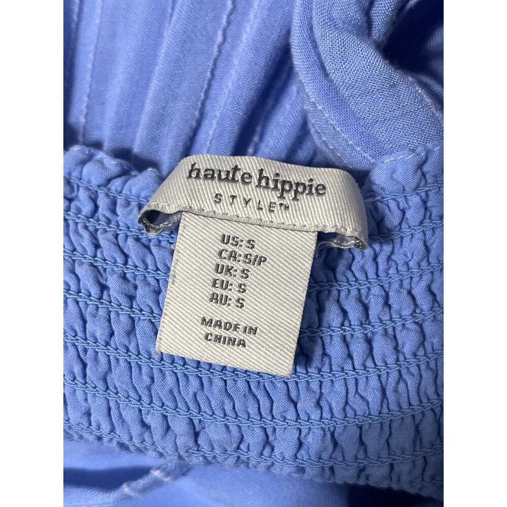 Haute Hippie Spaghetti Strap Midi Dress Blue S - Picture 9 of 11